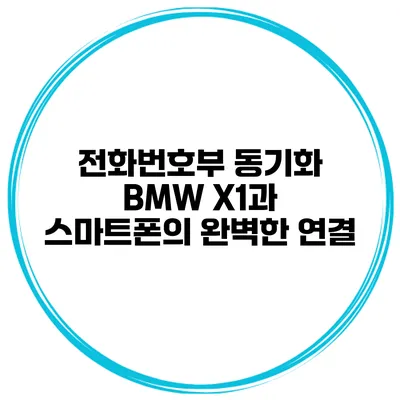 전화번호부 동기화 BMW X1과 스마트폰의 완벽한 연결