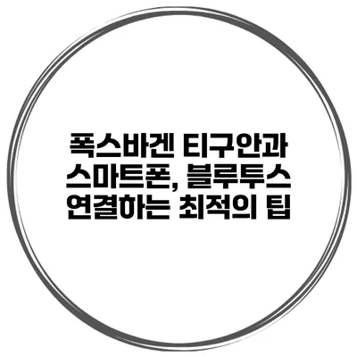 폭스바겐 티구안과 스마트폰, 블루투스 연결하는 최적의 팁